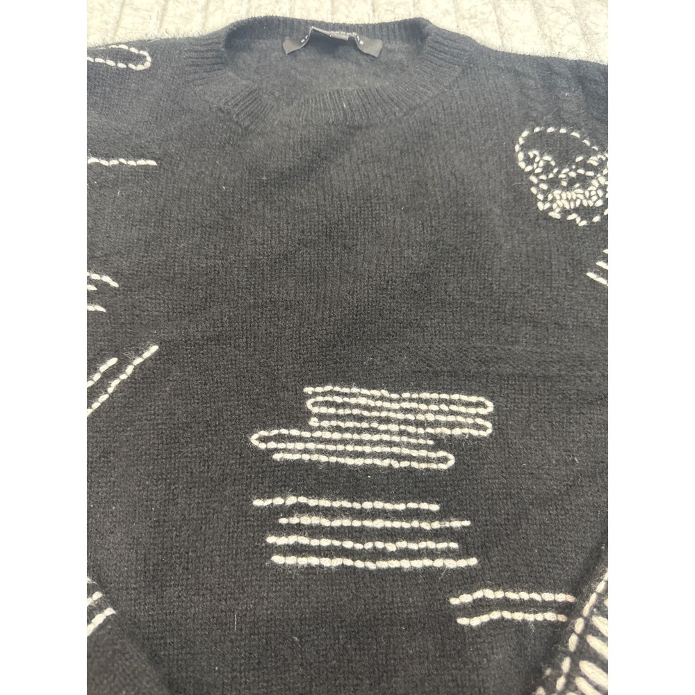 Skull Cashmere Womens Black 100% Cashmere Skull Contrast Stitch Sweater XS